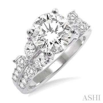 1 ctw Diamond Semi-Mount Engagement Ring in 14K White Gold